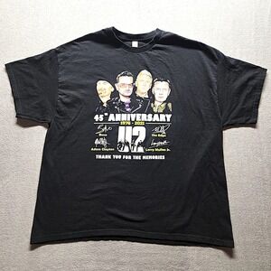 U2 45th Anniversary Band T Shirt Black 2XL Thank You For The Memories